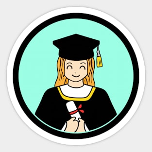 Cute girl graduation - chibi style Sticker